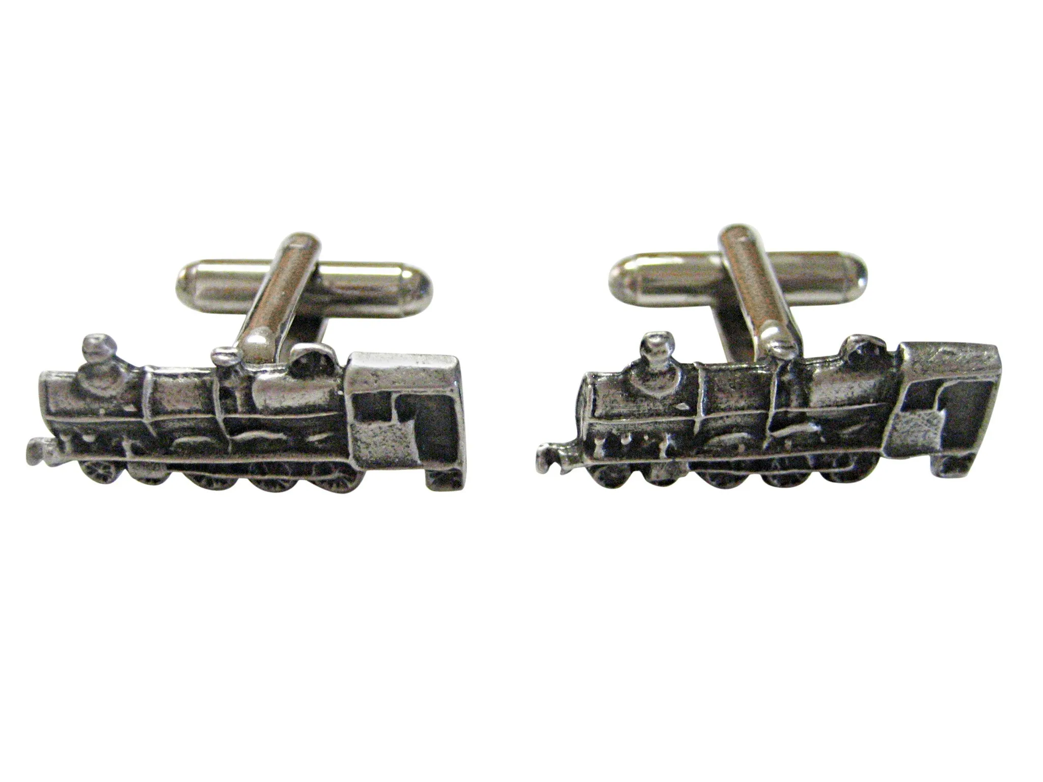 Textured Locomotive Train Cufflinks