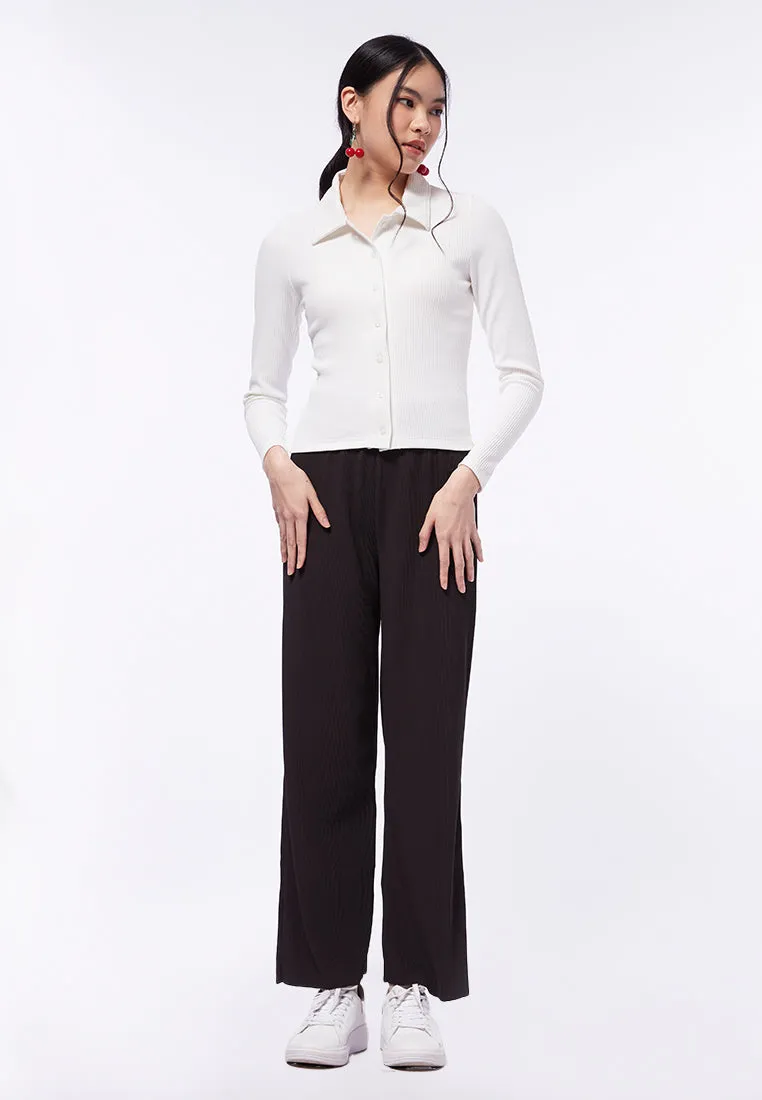 Textured Long Sleeve Top