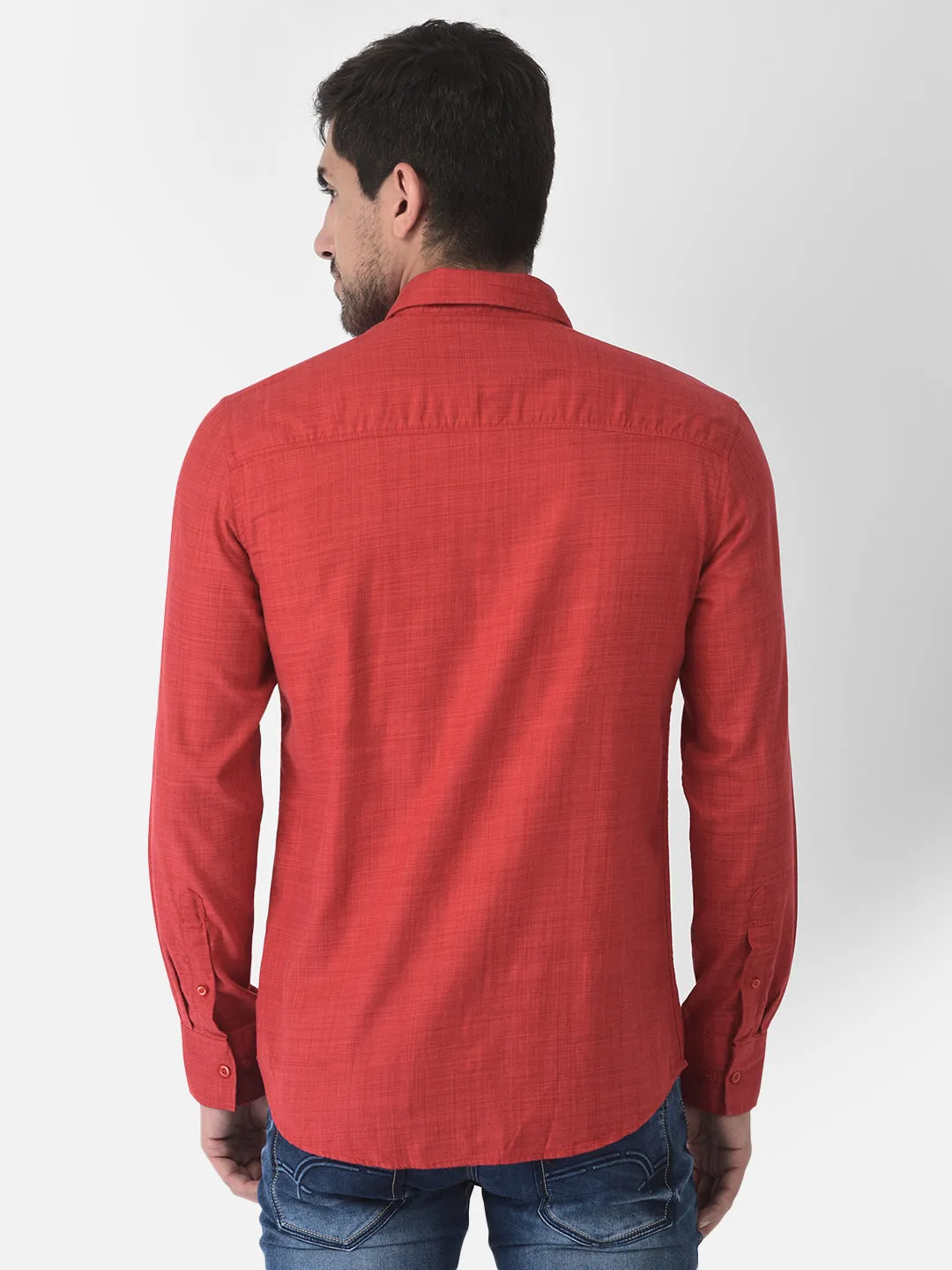 Textured Red Shirt