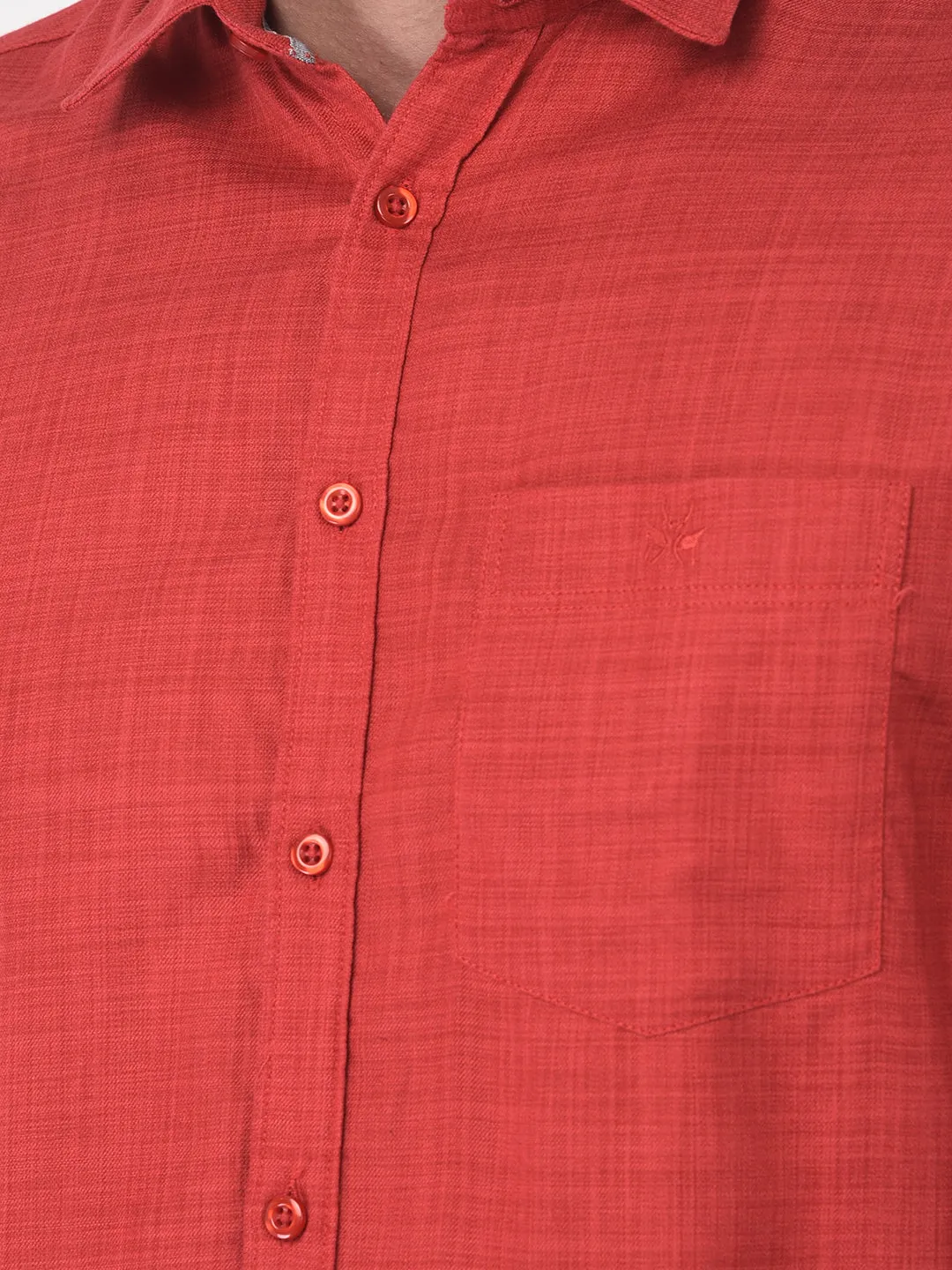 Textured Red Shirt