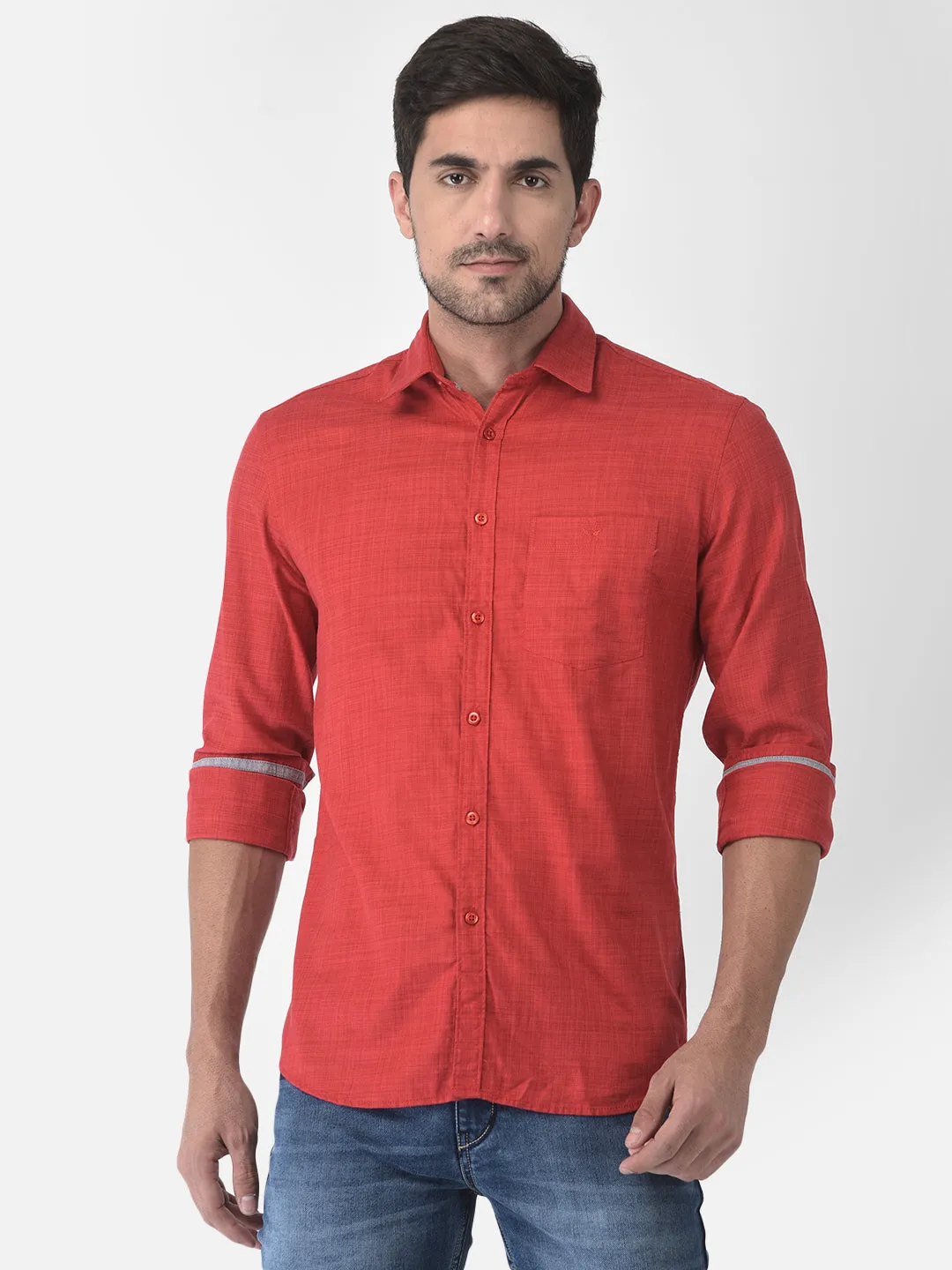 Textured Red Shirt