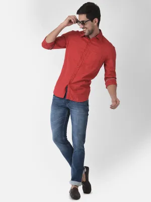Textured Red Shirt