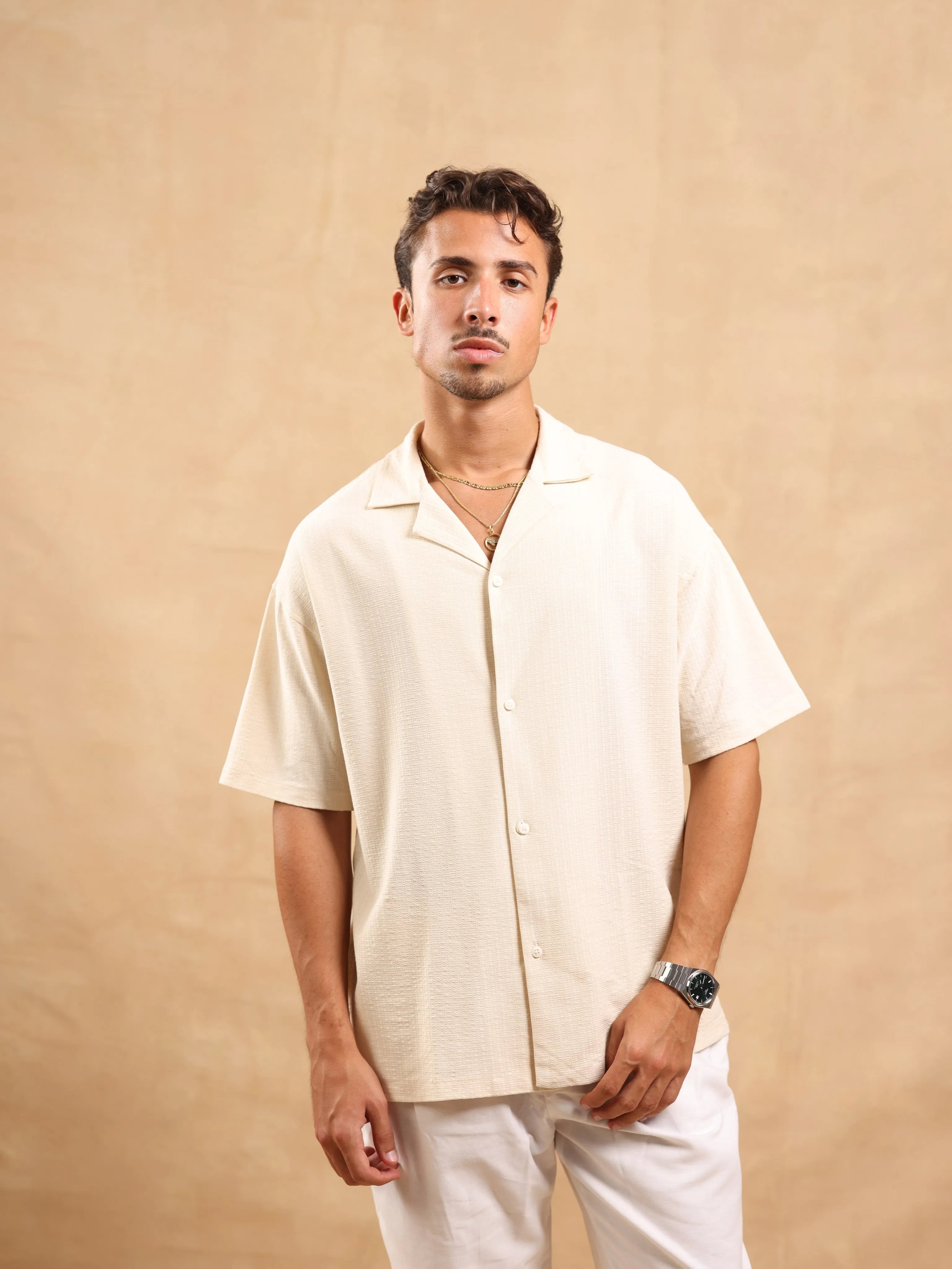 TEXTURED SHIRT - BEIGE