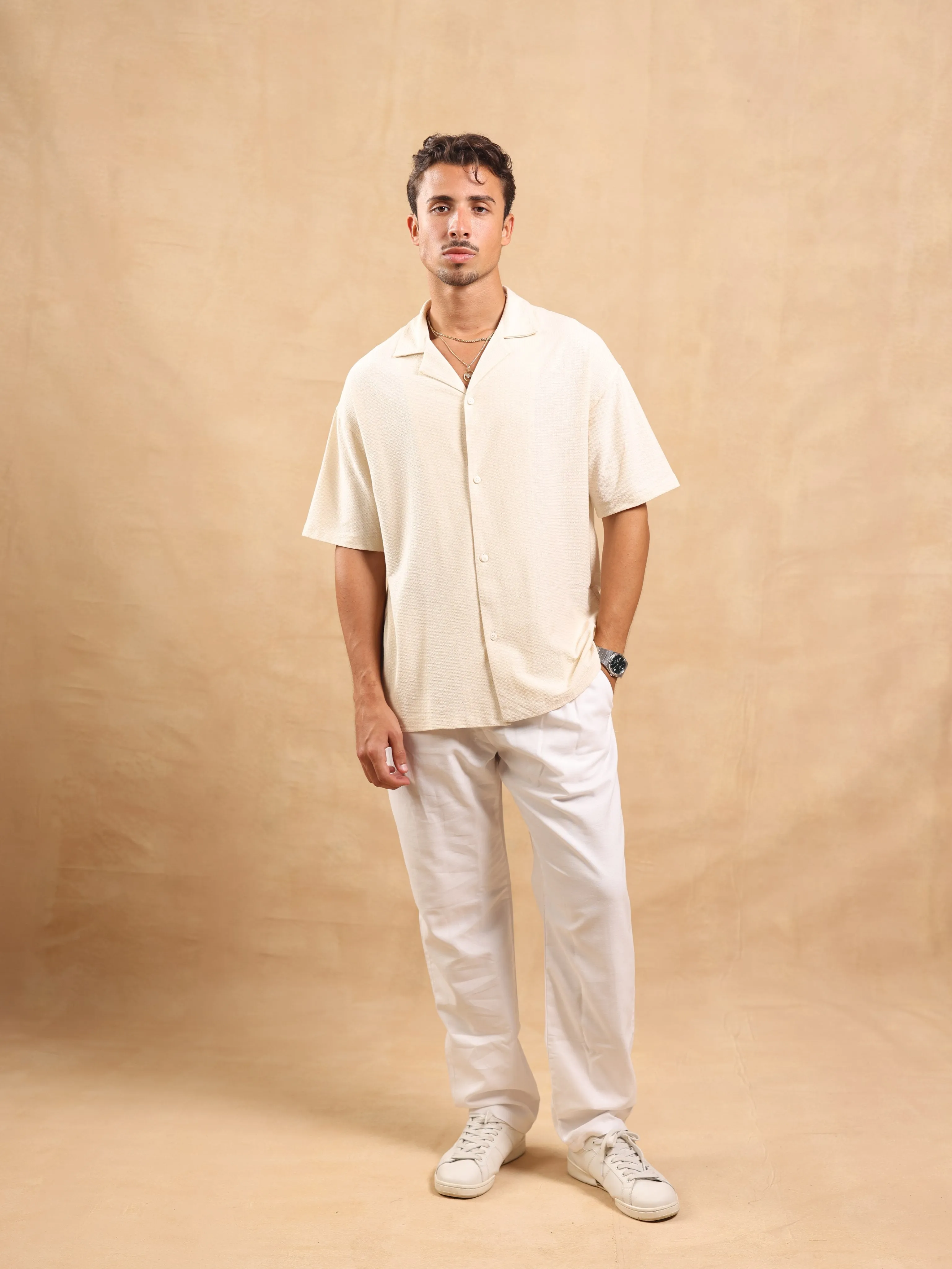 TEXTURED SHIRT - BEIGE