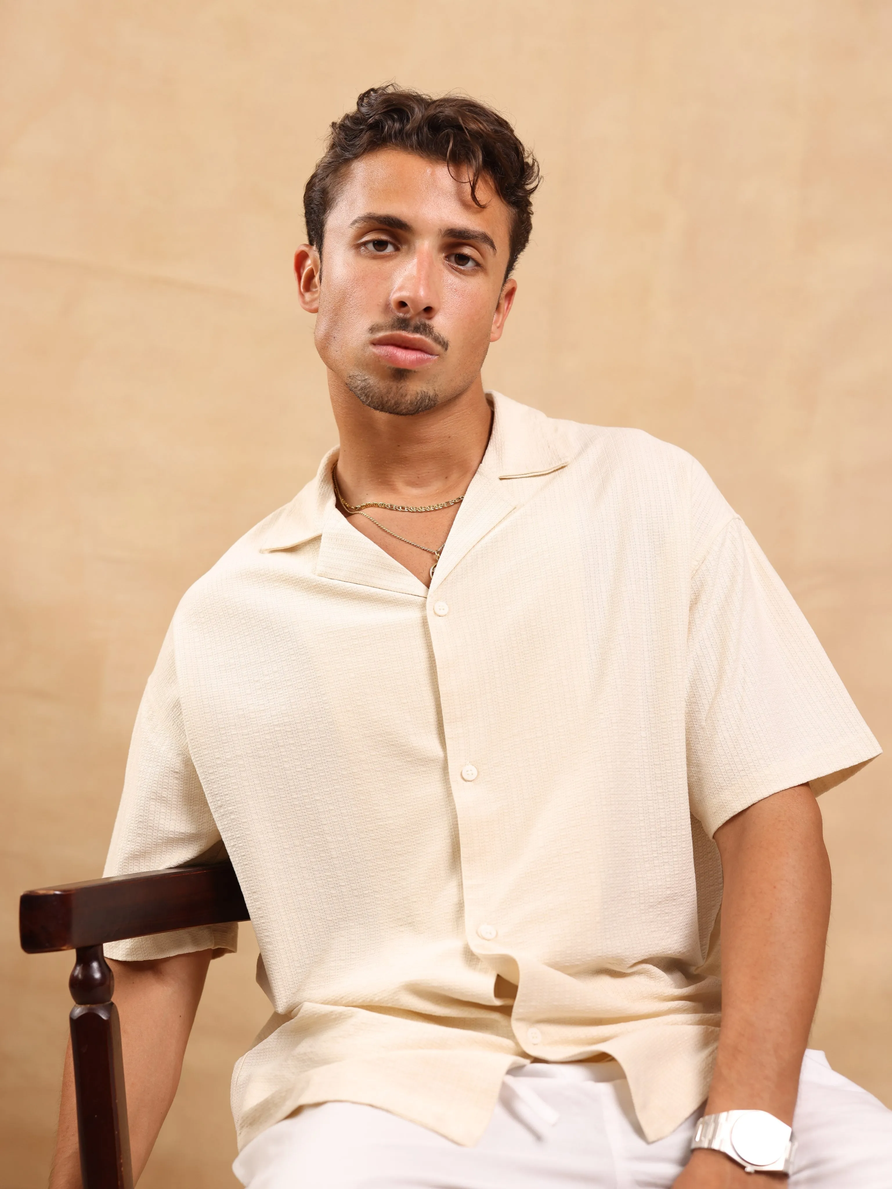 TEXTURED SHIRT - BEIGE