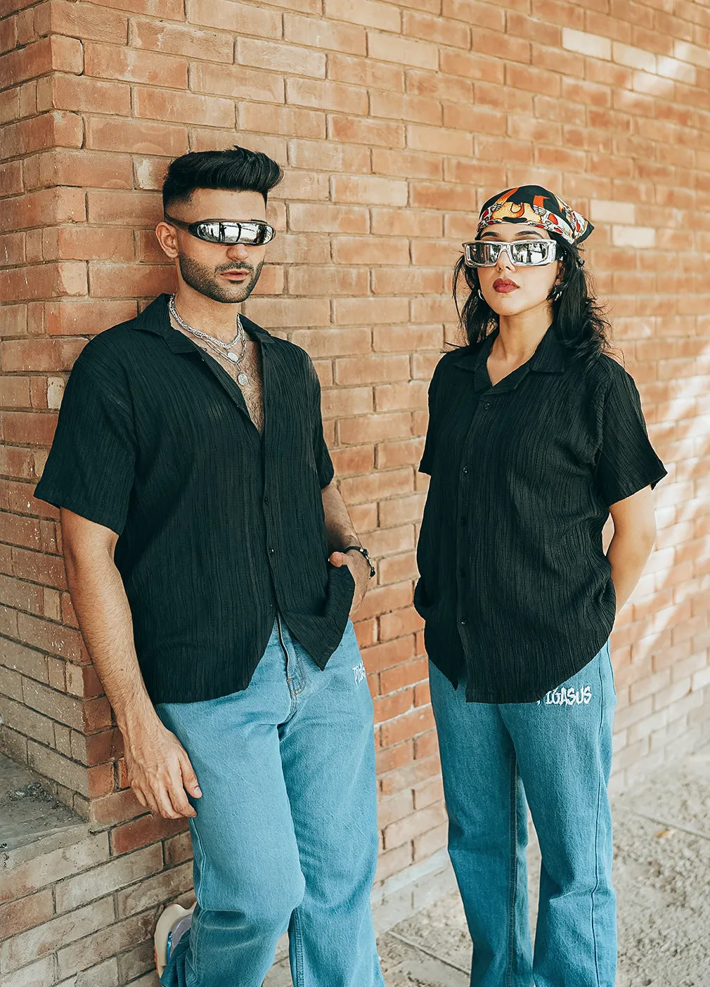 Textured Shirt- Black