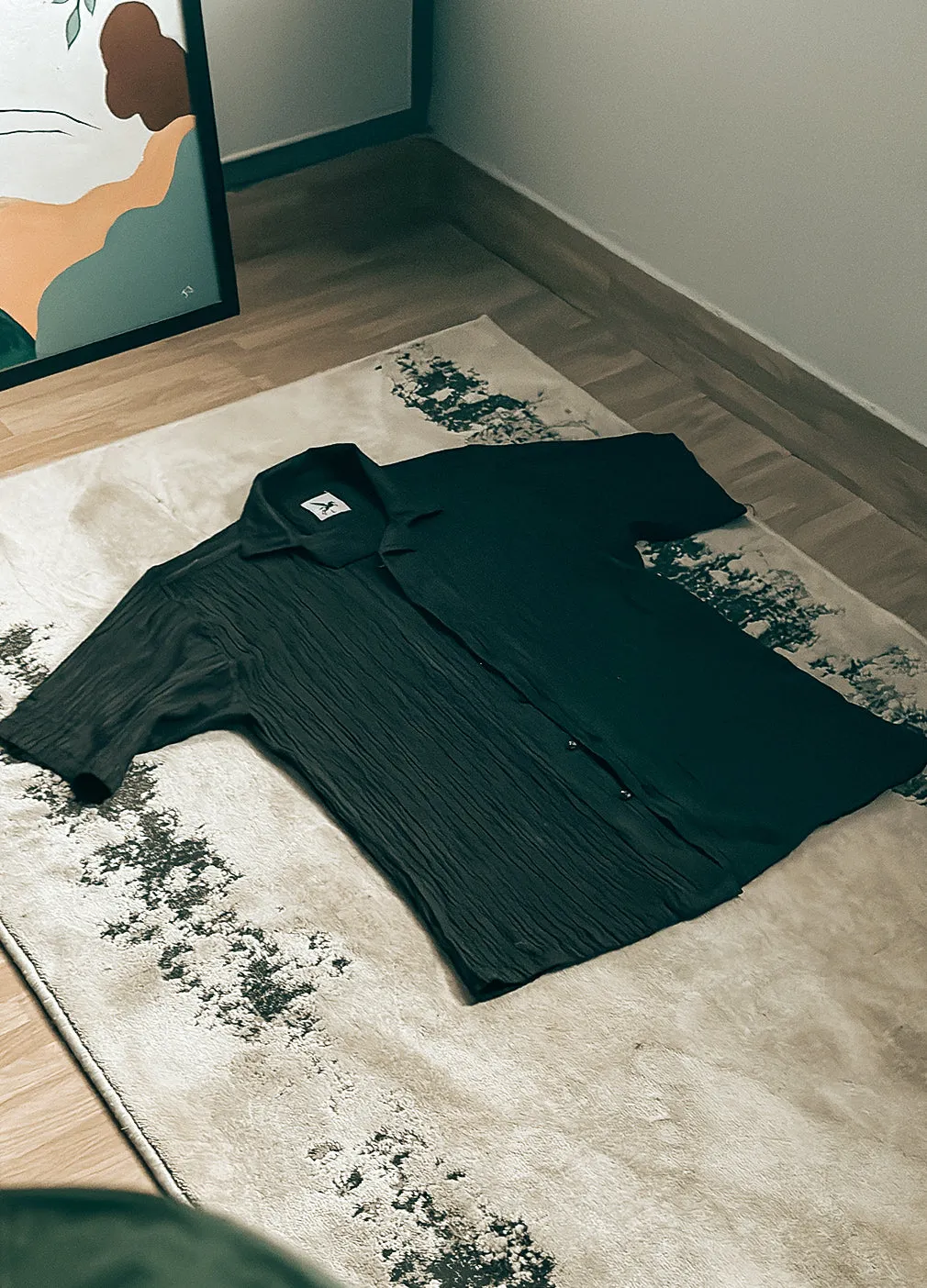 Textured Shirt- Black