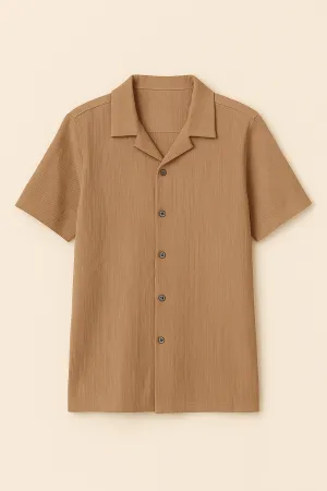 Textured Shirt- Brown