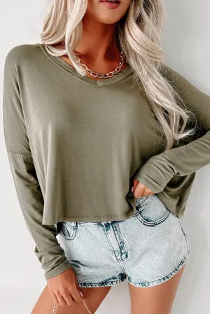 The Sage Green Cropped V