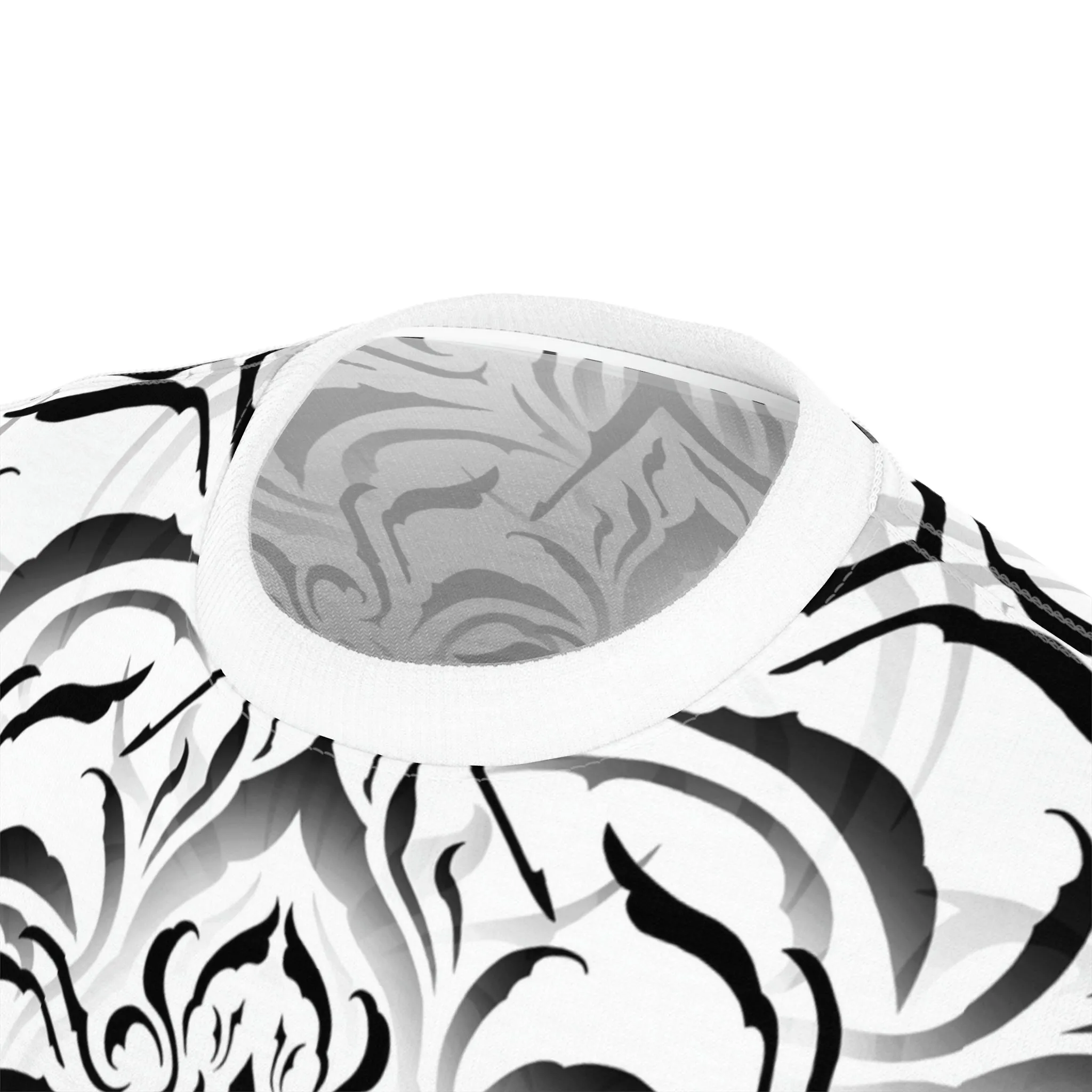 Tibetan Ornament White AOP Crew - Yantrat Design