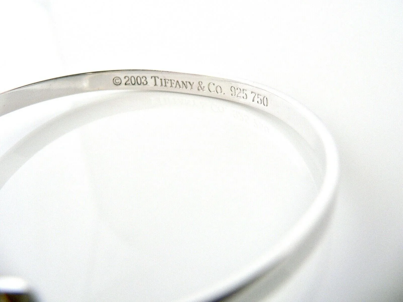 Tiffany & Co Heart Bangle Silver 18K Gold Hook Bracelet Gift Love Classic Art