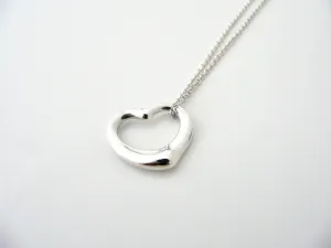 Tiffany & Co Open Heart Necklace Pendant Charm Chain Peretti Gift Love Peretti