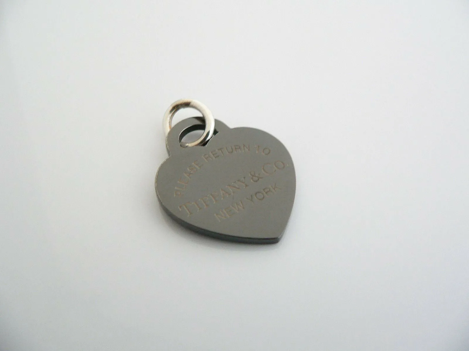 Tiffany & Co Return to Silver Titanium Heart Charm Pendant 4 Necklace Bracelet