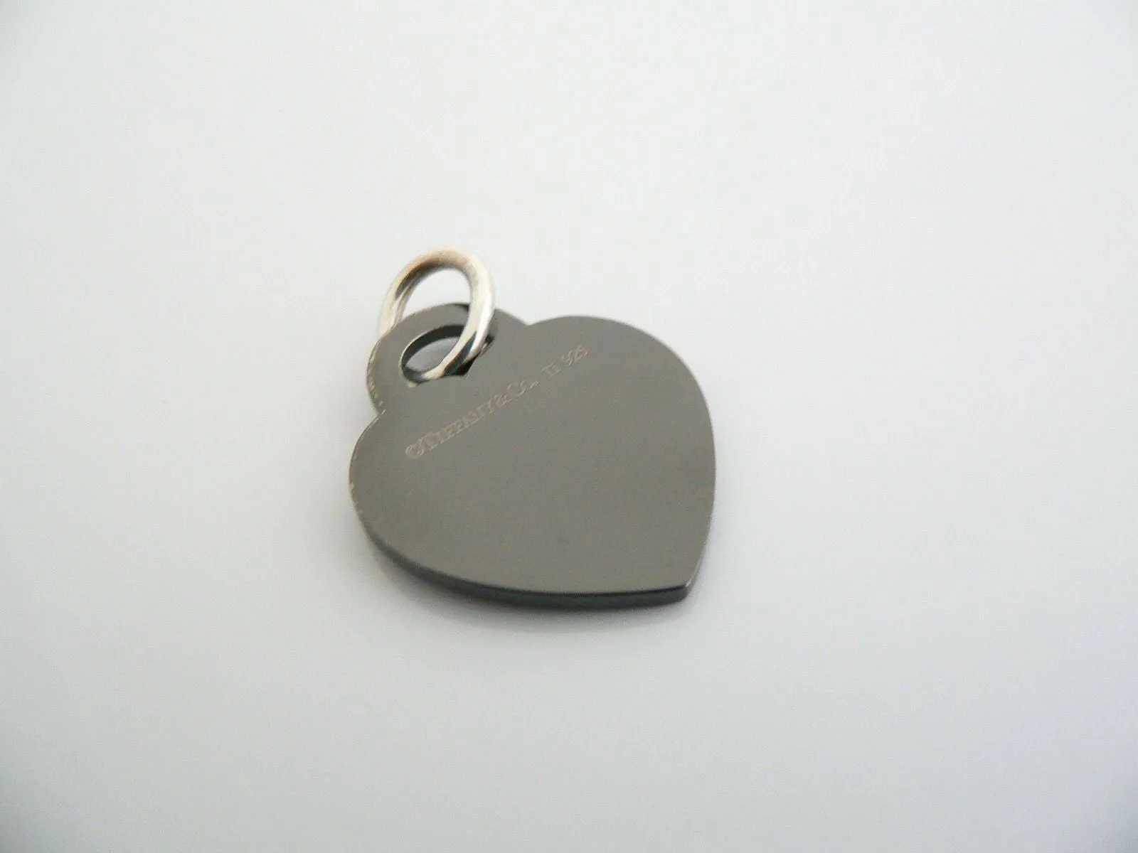 Tiffany & Co Return to Silver Titanium Heart Charm Pendant 4 Necklace Bracelet