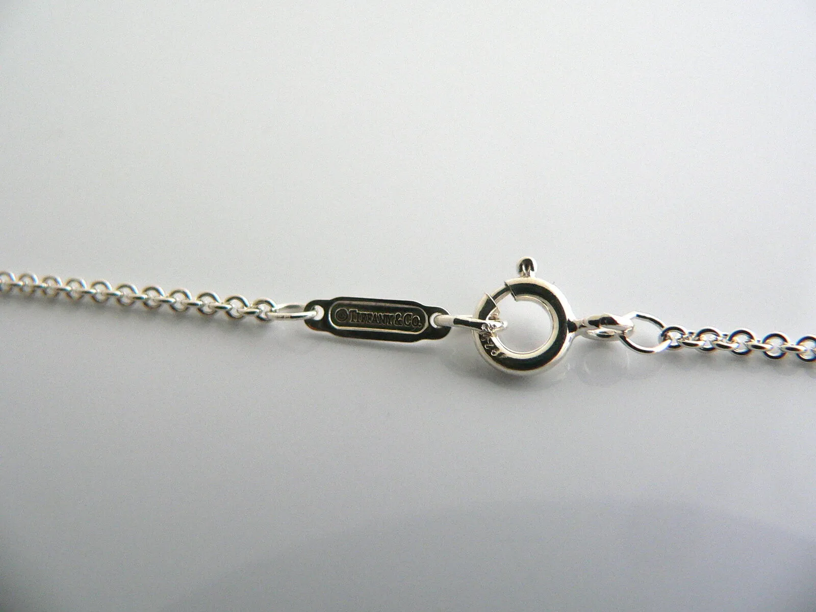 Tiffany & Co Silver 18K Gold Cross Necklace Pendant Charm 18 In Chain Gift Love
