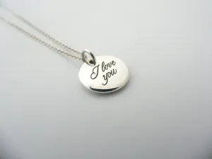 Tiffany & Co Silver I Love You Notes Necklace Pendant 19.6 Inch Longer Gift