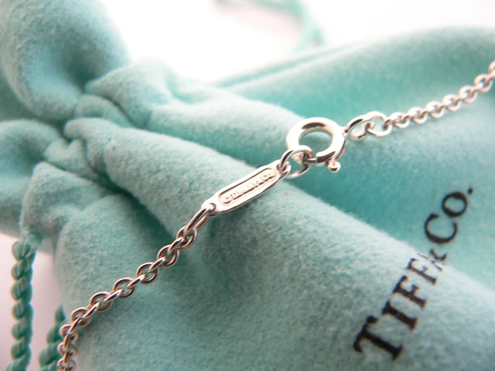 Tiffany & Co Silver Large 1837 Circle Round Necklace Pendant Charm Gift Love