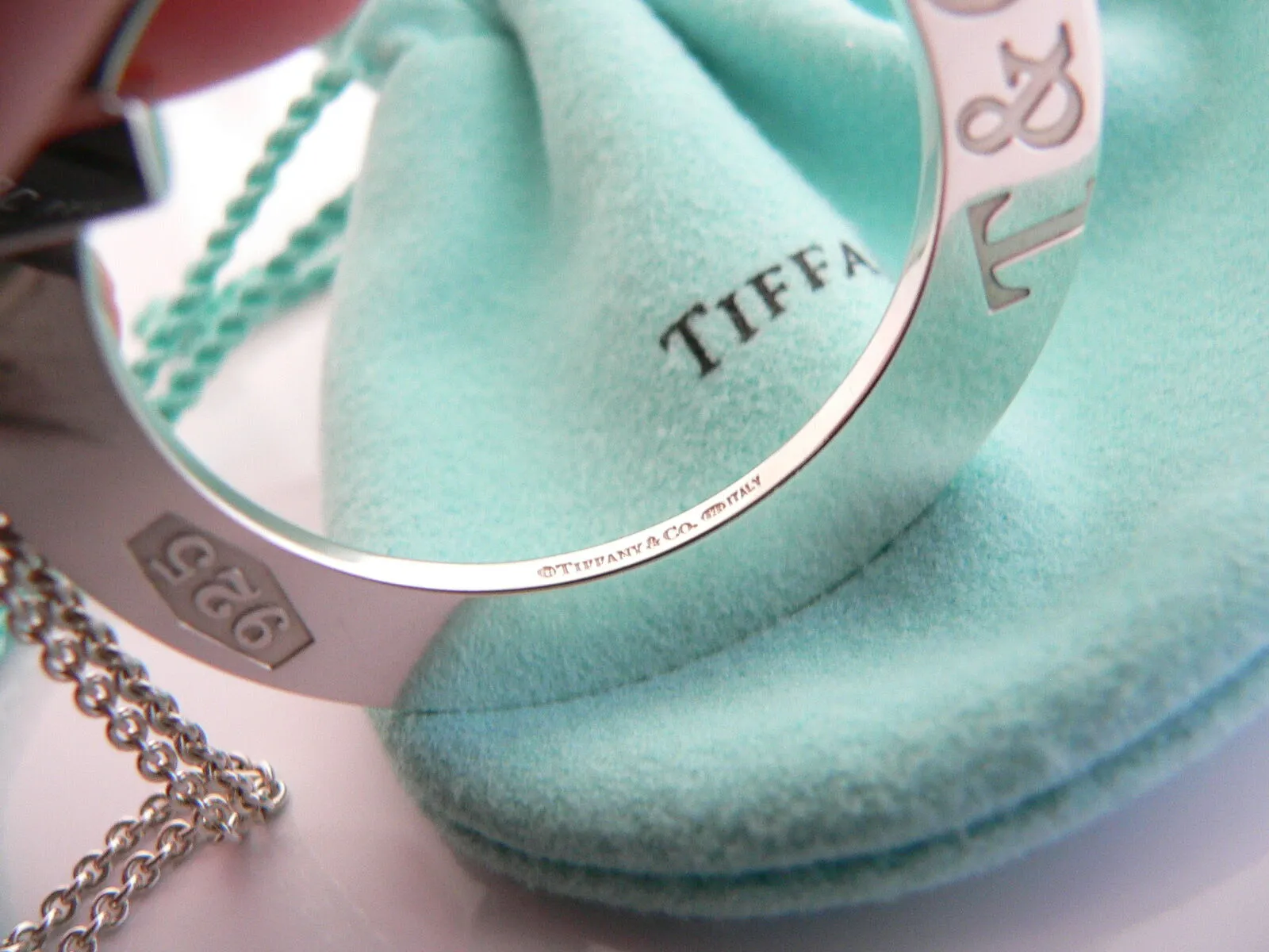 Tiffany & Co Silver Large 1837 Circle Round Necklace Pendant Charm Gift Love