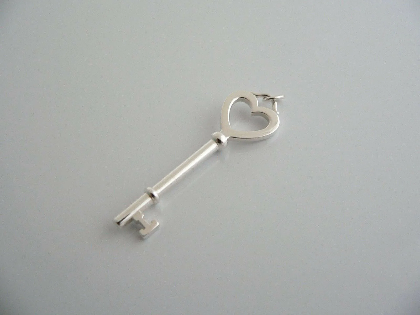 Tiffany & Co Silver Large Heart Key Charm Pendant 4 Necklace Bracelet Gift Love