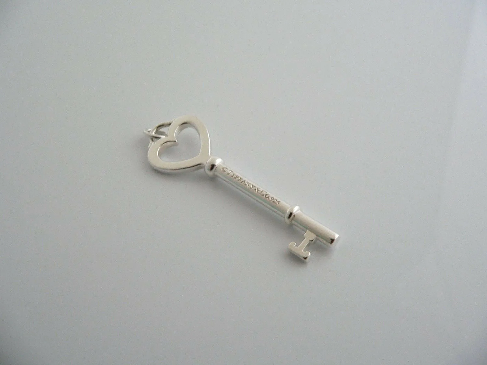 Tiffany & Co Silver Large Heart Key Charm Pendant 4 Necklace Bracelet Gift Love