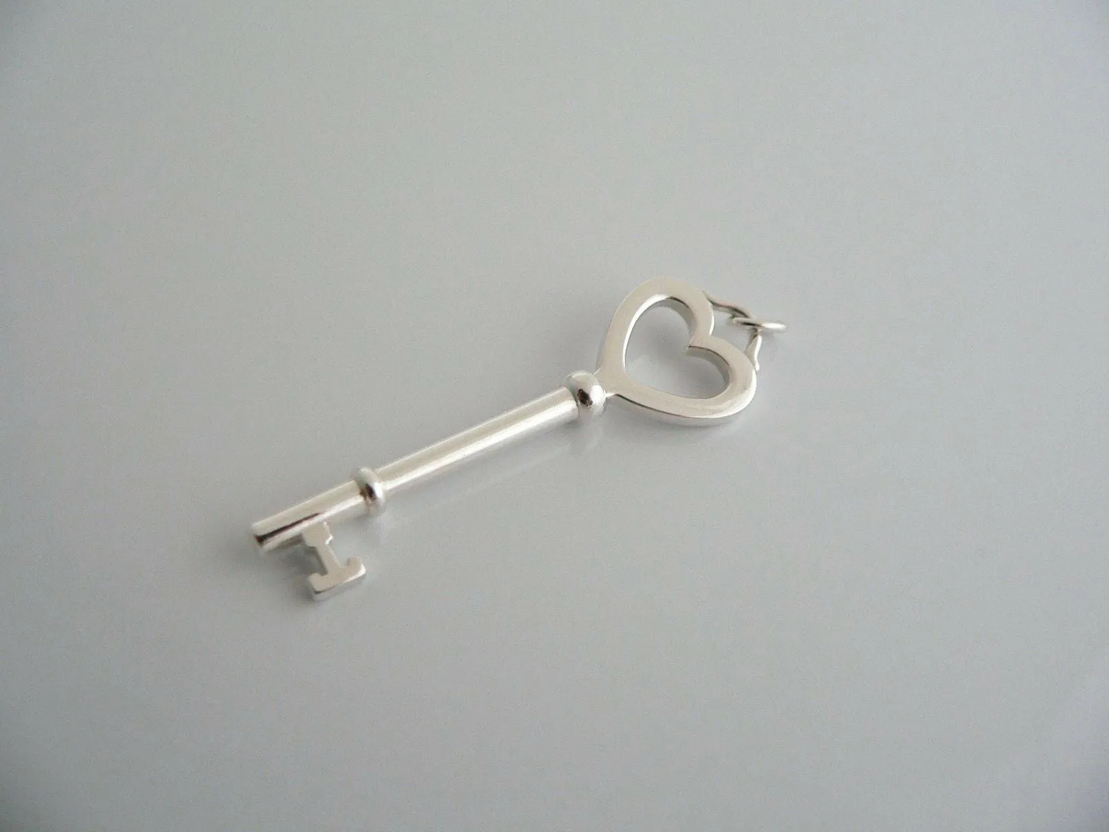 Tiffany & Co Silver Large Heart Key Charm Pendant 4 Necklace Bracelet Gift Love