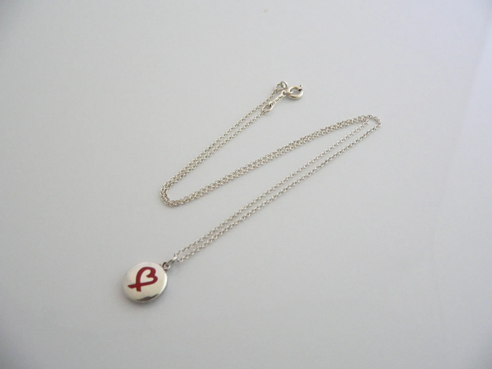 Tiffany & Co Silver Picasso Heart Circle Necklace Pendant Gift Love Loving