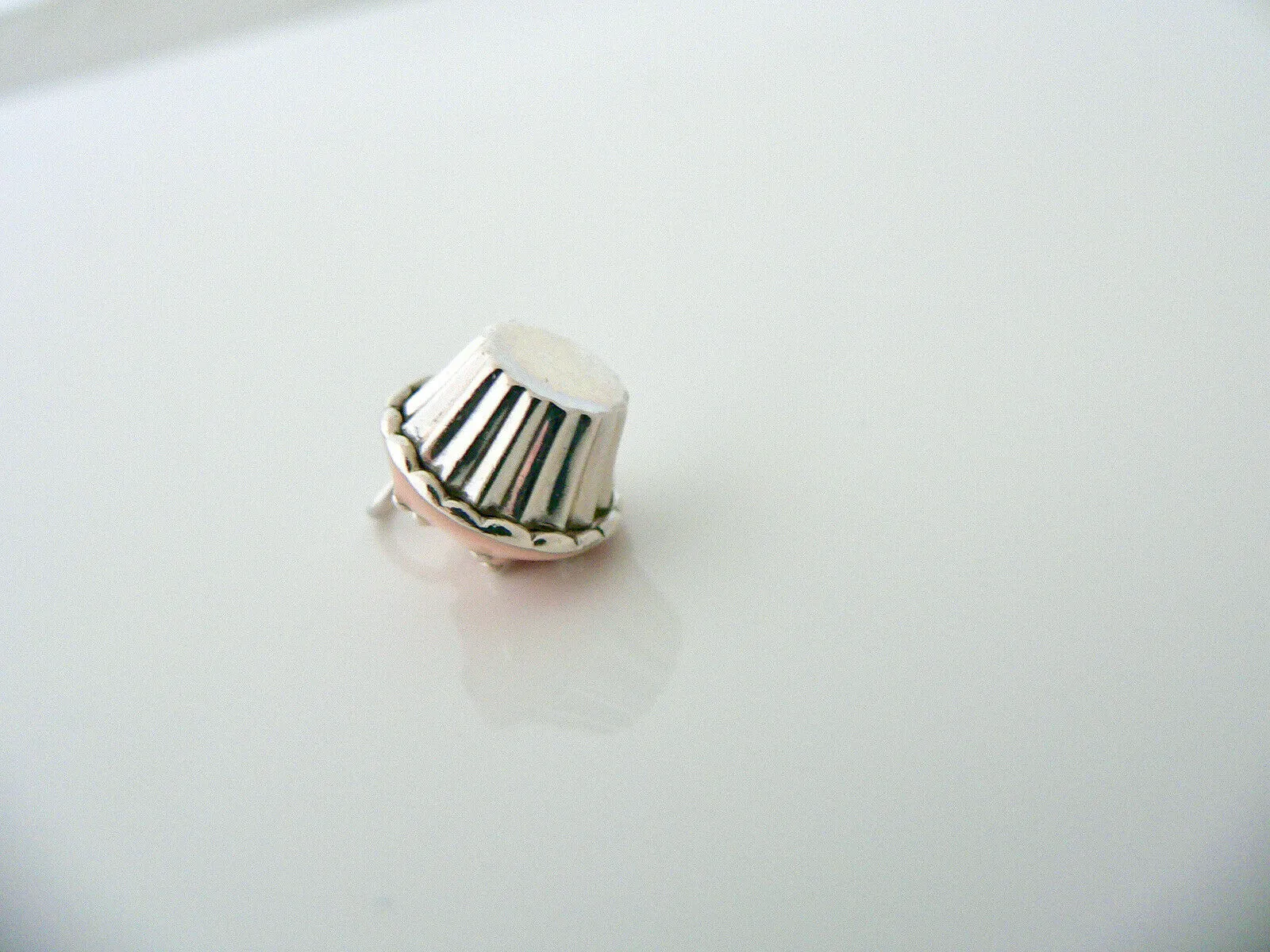 Tiffany & Co Silver Pink Enamel Cupcake Charm Pendant 4 Necklace Bracelet Gift