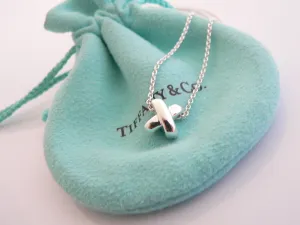 Tiffany & Co X Necklace Signature Pendant Charm Chain Silver Gift Love Pouch Art