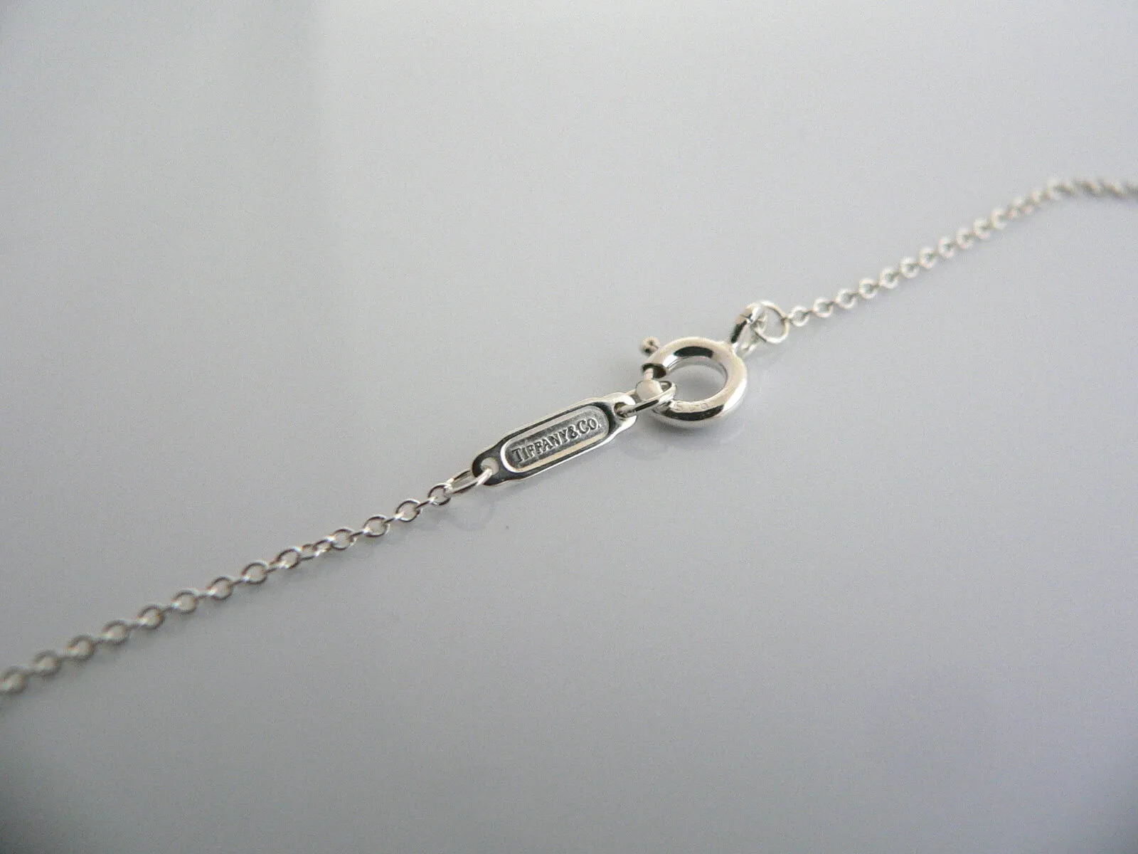Tiffany Co Pink Sapphire Heart Key Necklace Silver Pendant Charm Chain Love Gift