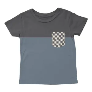 Tiny Whales Check It S/S Pocket Tee - Navy