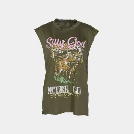 Trendy Street Style Printed Vest T-Shirt for Autumn Chic
