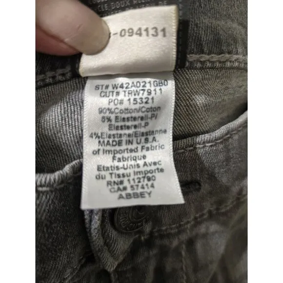 True Religion Abbey Skinny Jean Kewa Cross Gray Sz 30 Made in USA