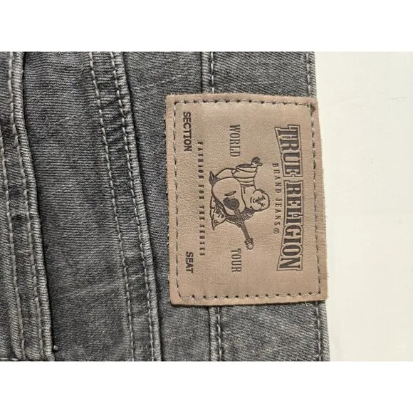 True Religion Abbey Skinny Jean Kewa Cross Gray Sz 30 Made in USA