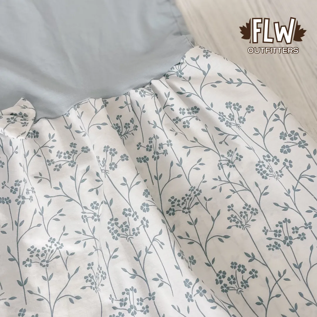 Upcycled Dress 18m-4T Blue Ditsy Floral