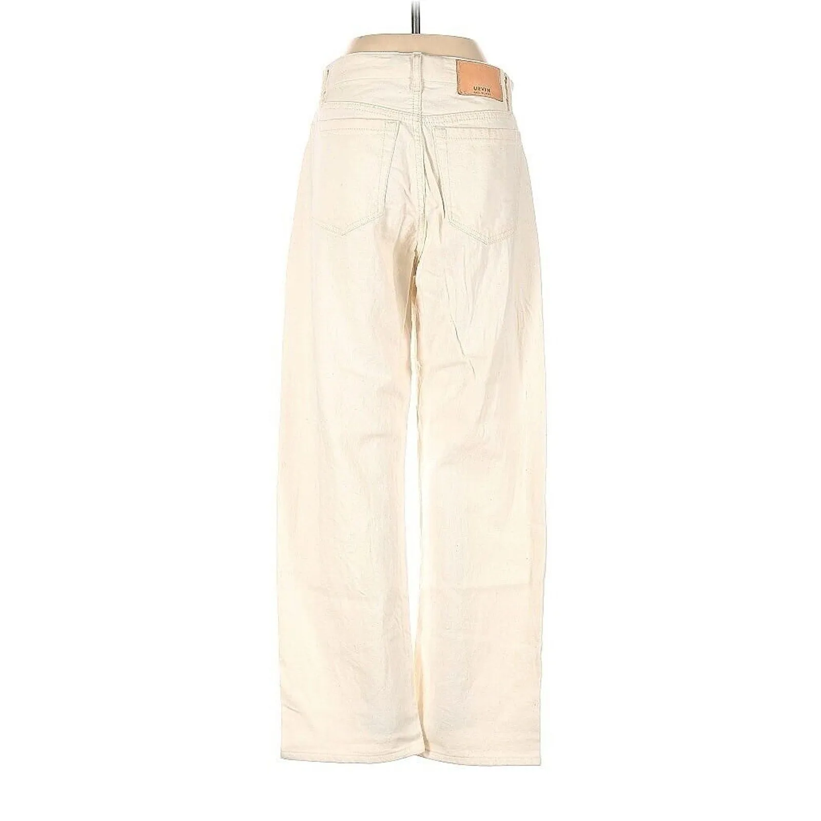 Urvin Women's Japan Cream White Wide Leg Jeans, 26x27 - High-Quality, Elegant Fit