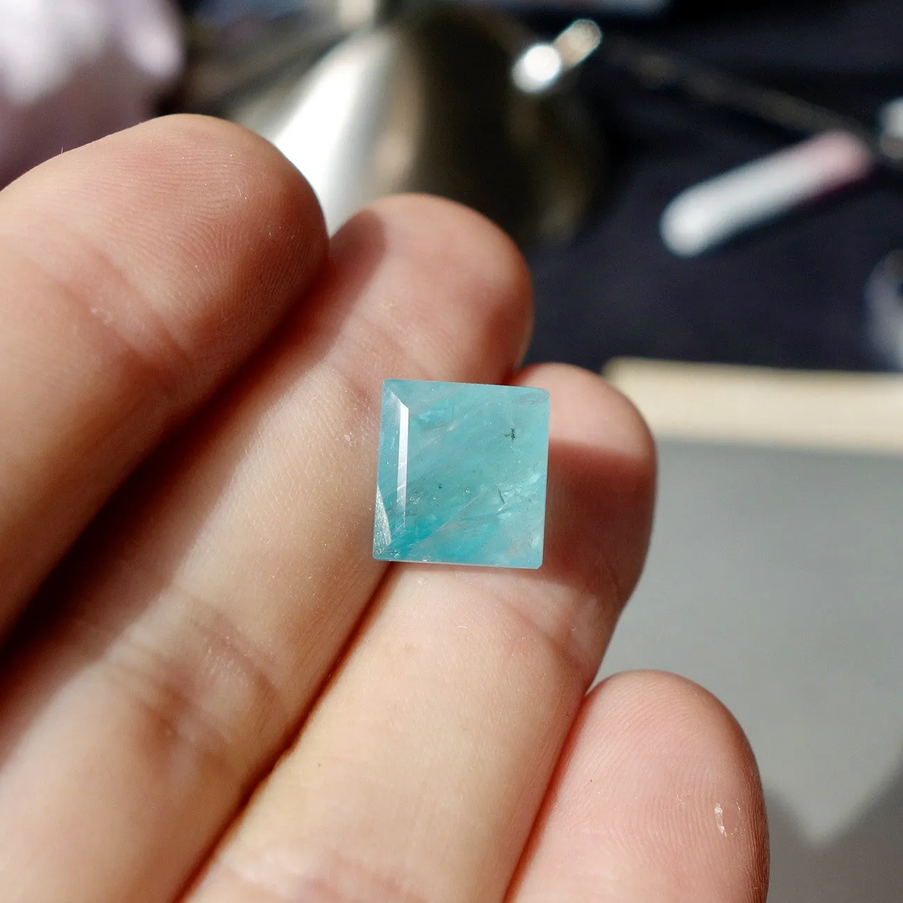 USE 6.40 ct. Grandidierite, Translucent Blue Green, Faceted, Rare
