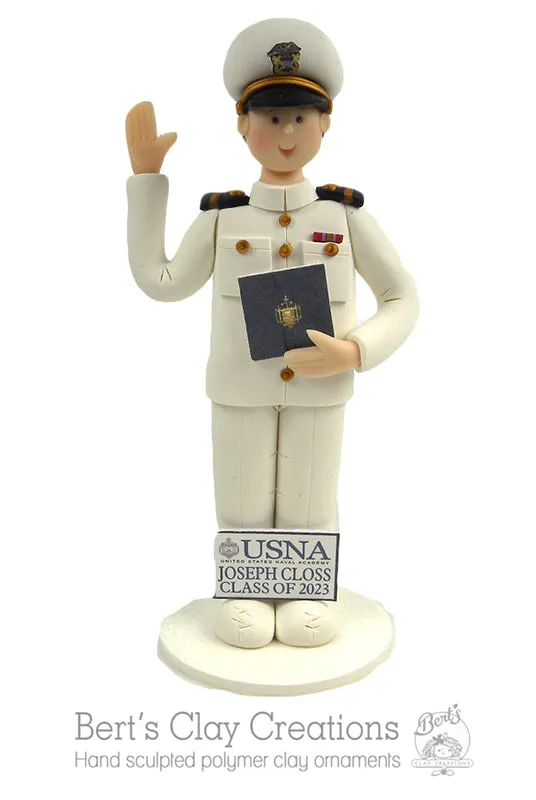 USNA Ornament - White uniform - Male or Female