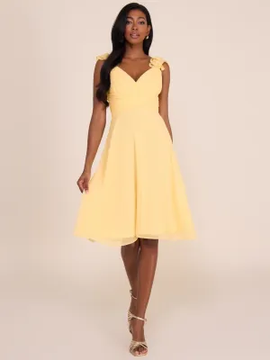 V-Neck Fit & Flare Chiffon Dress