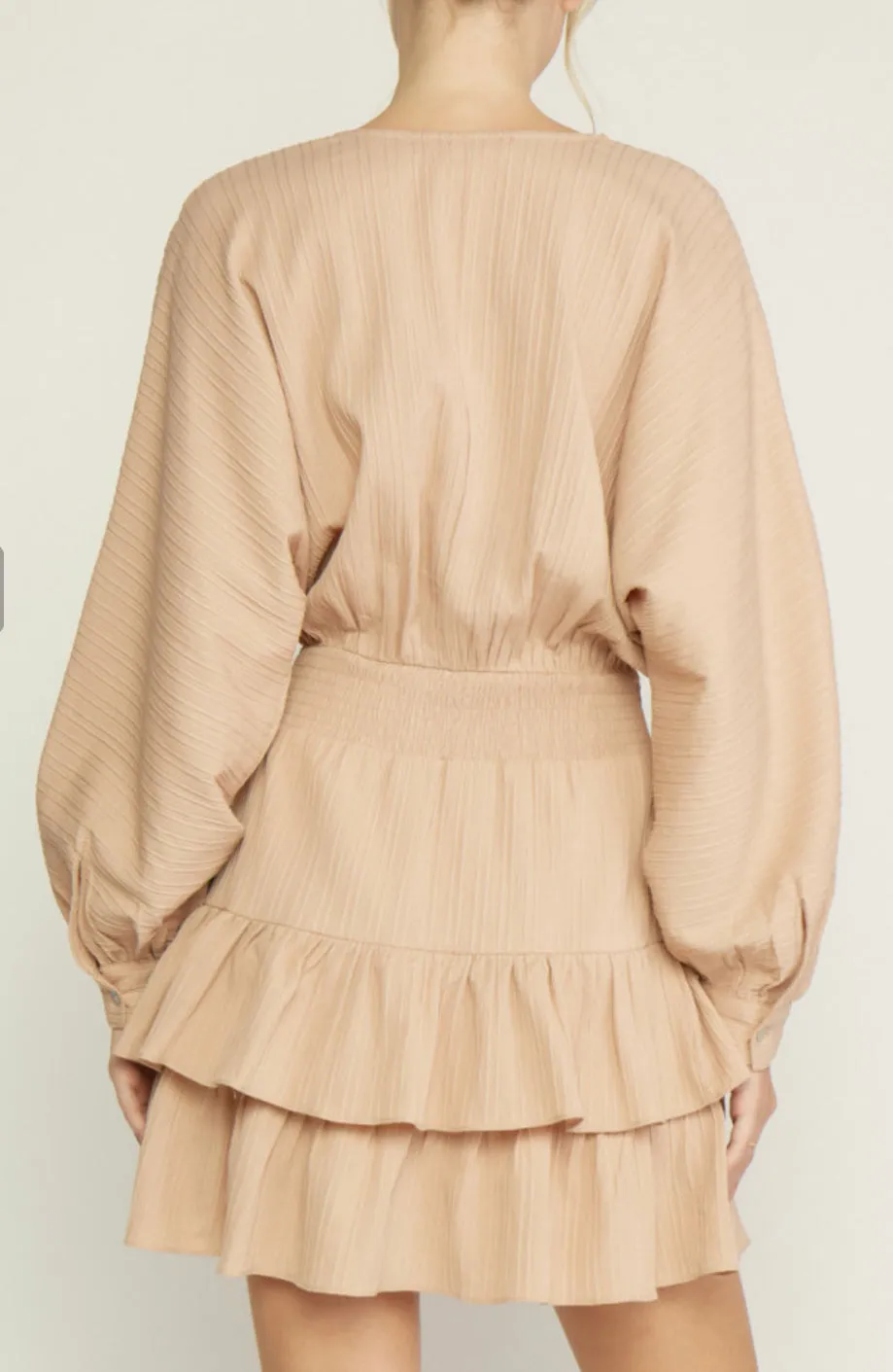 V-Neck Smocked Dress
