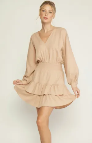 V-Neck Smocked Dress