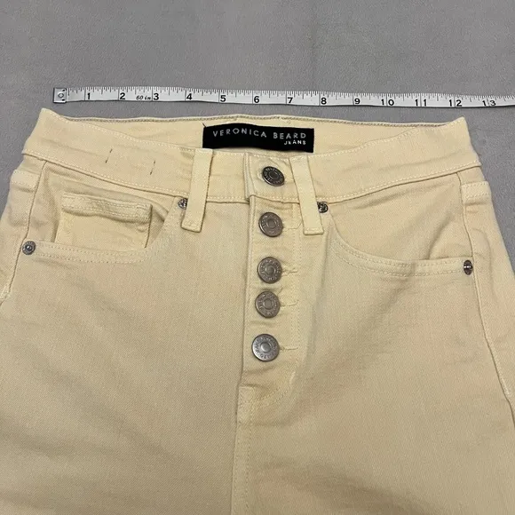 Veronica Beard Skinny Jeans Women Maera Extra High-Rise Mustard Yellow Sz 25/0