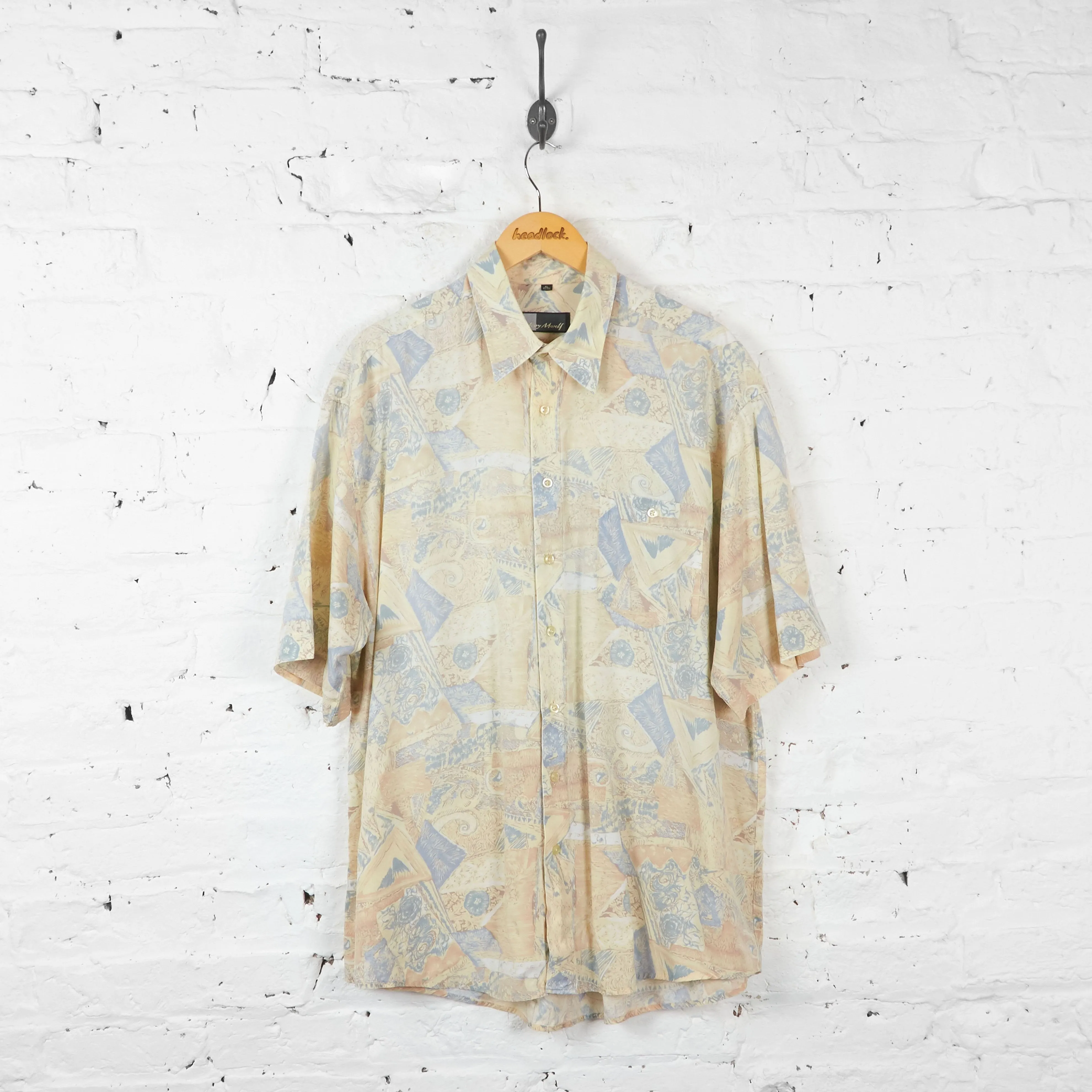 Vintage Abstract Party Shirt - Cream - XL