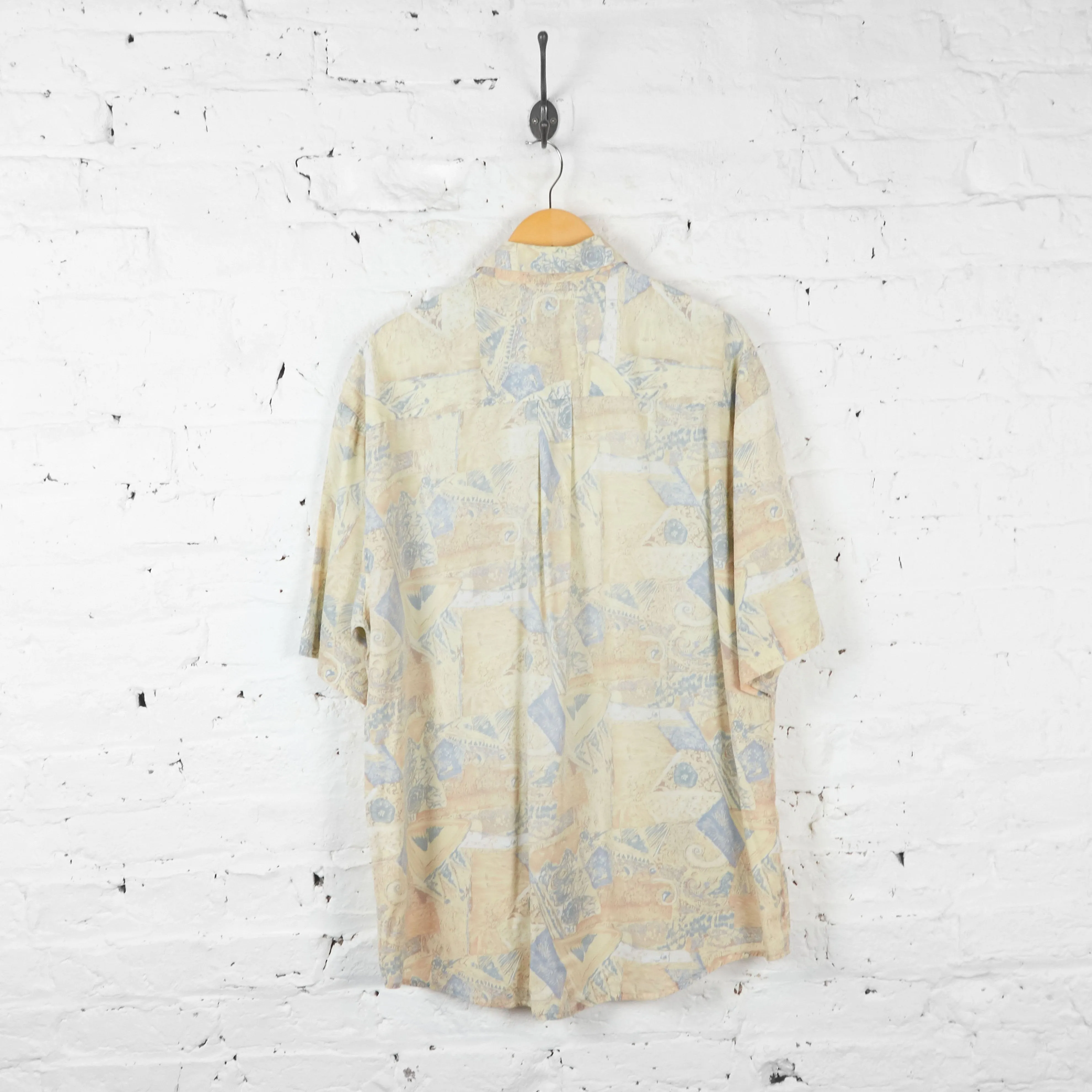 Vintage Abstract Party Shirt - Cream - XL