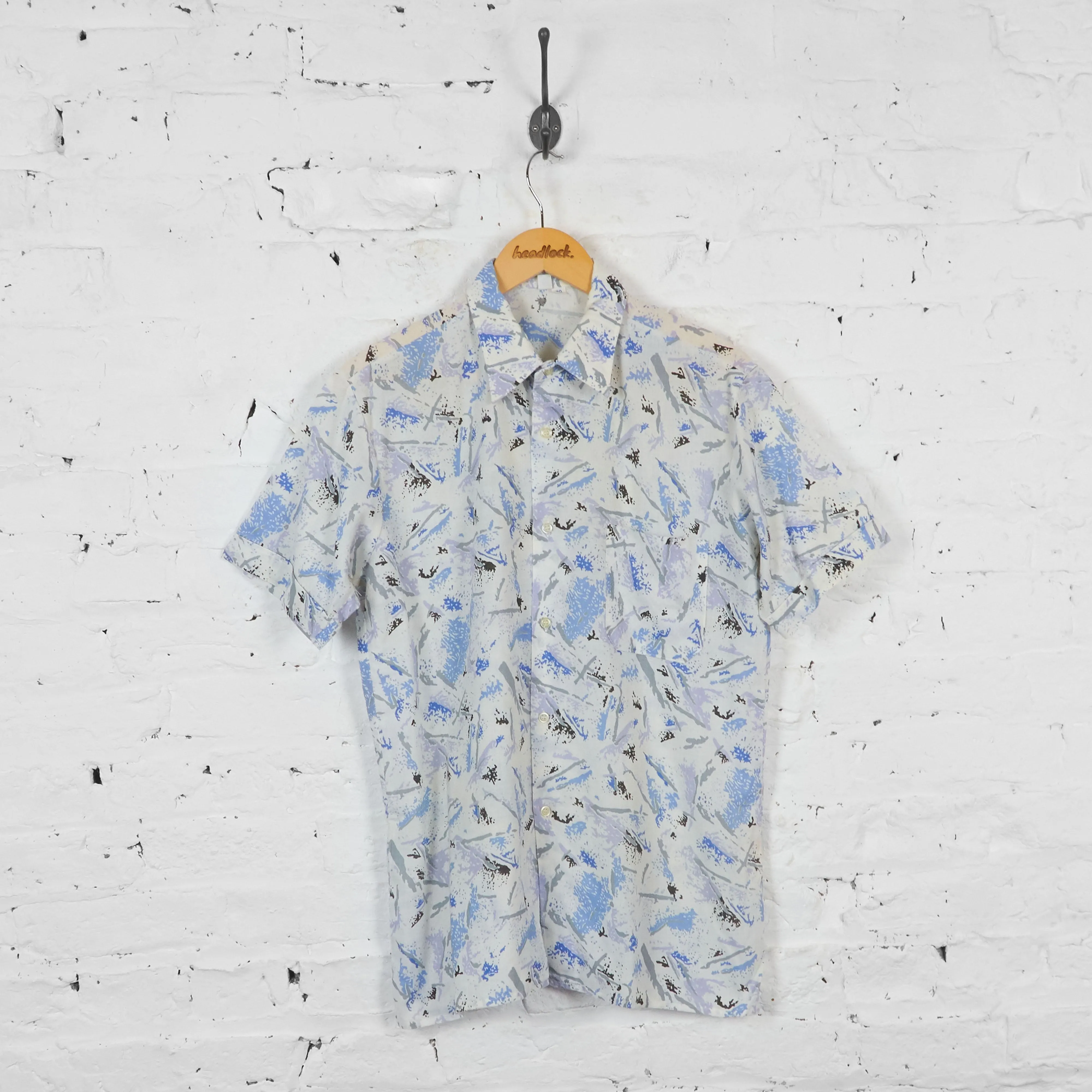 Vintage Abstract Textures Party Shirt - White - L