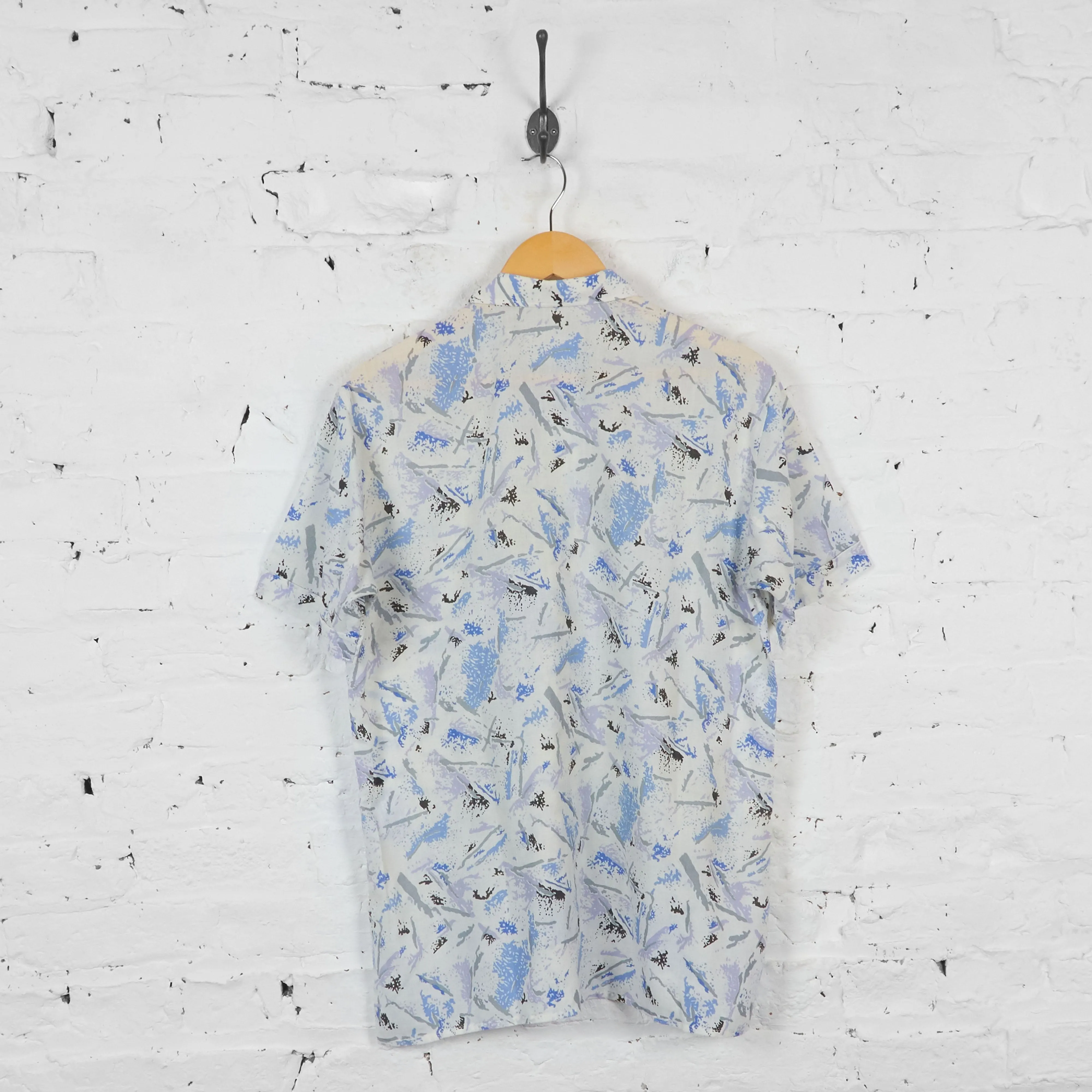Vintage Abstract Textures Party Shirt - White - L
