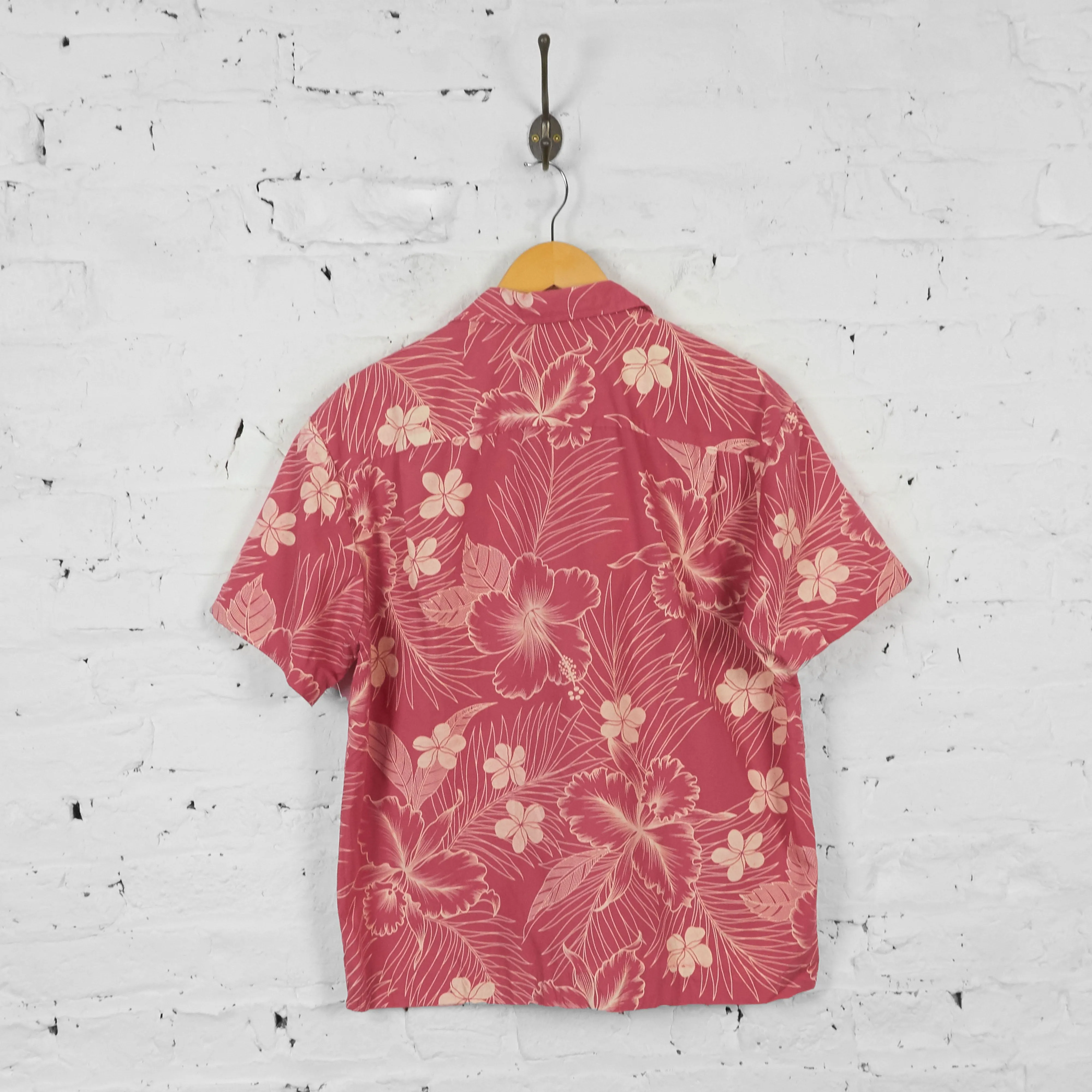 Vintage Floral Hawaiian Shirt - Pink - L