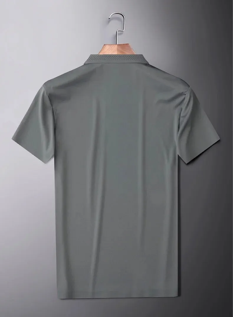 Vintage Honeycomb Crisp Textured Polo T-Shirts