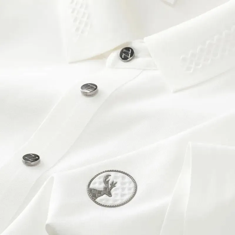Vintage Honeycomb Crisp Textured Polo T-Shirts