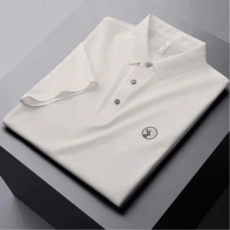 Vintage Honeycomb Crisp Textured Polo T-Shirts