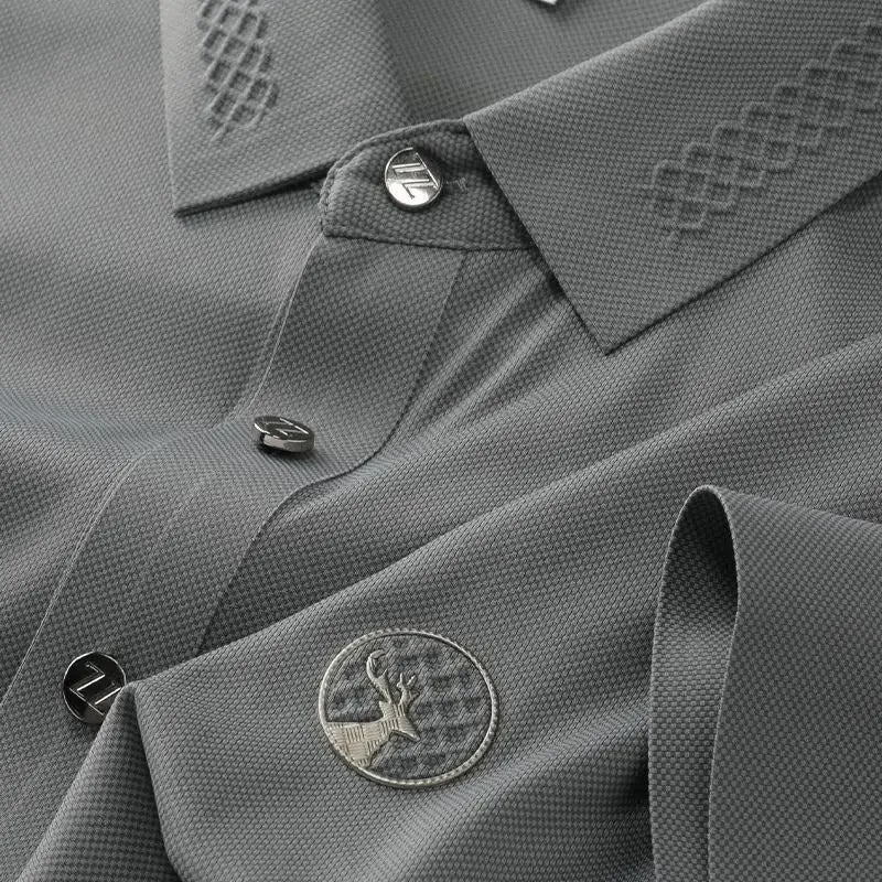 Vintage Honeycomb Crisp Textured Polo T-Shirts